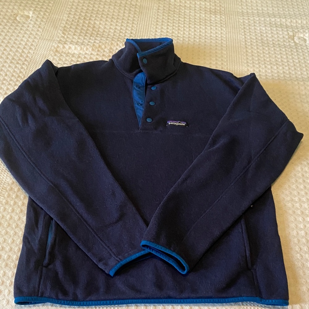 Patagonia Navy Blue Fleece T-Snap Better Sweater medium